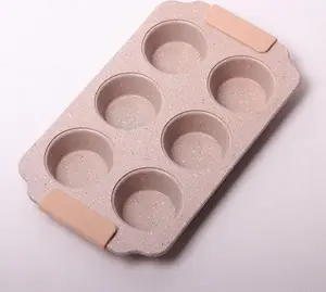 Cupcake Baking Pan Kamille KM-6038 for 6 Muffins, Nonstick Silicone Cups