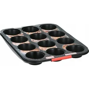 ALPINA non-stick muffin pan for 12 cupcakes (black) - bakeware
