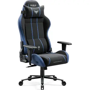 Spēļu krēsls Diablo Chairs X-One 2.0 Normal Size Night Blue — ergonomisks, regulējami roku balsti, atzveltnes slīpums un jostasvietas atbalsts