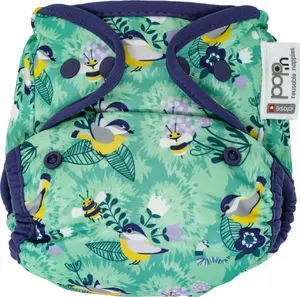 Close Caboo многоразовая подгузник-трусики AIO Pop-in Round the Garden с кнопками, 4,5–16 кг, 1 шт.