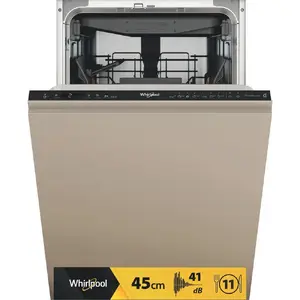 Whirlpool WH6IC11BS7LSA0 Fully Built-in Slimline 45 cm Dishwasher with 11 Place Settings 9 Programs 41 dB Energy Class C