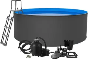 Above-ground round pool Swim & Fun Santorini XL Ø360 x 120 cm, durable frame, for families