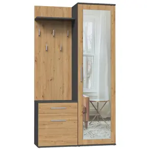 Priekšnama skapis Top e shop GARD DUO ANT/ART KPL — 2 eņģu durvis, skaidu plātne, 1000×350×1800 mm