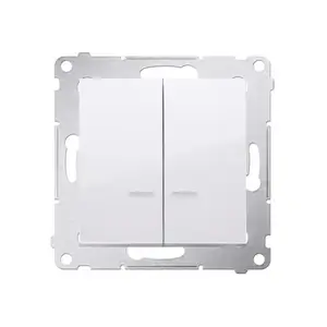 Electrical switch Kontakt-Simon DW5BL.01/11 — White, plastic housing, IP20/IP44, 250 V AC, 10 A, 75×41 mm