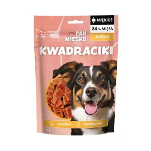 Suns gardums pan miĘsko Rabbit Cubes 100 g — žāvēts (freeze-dried) trusis, hipoalerģisks, 26% olbaltumvielu, 22% mitruma