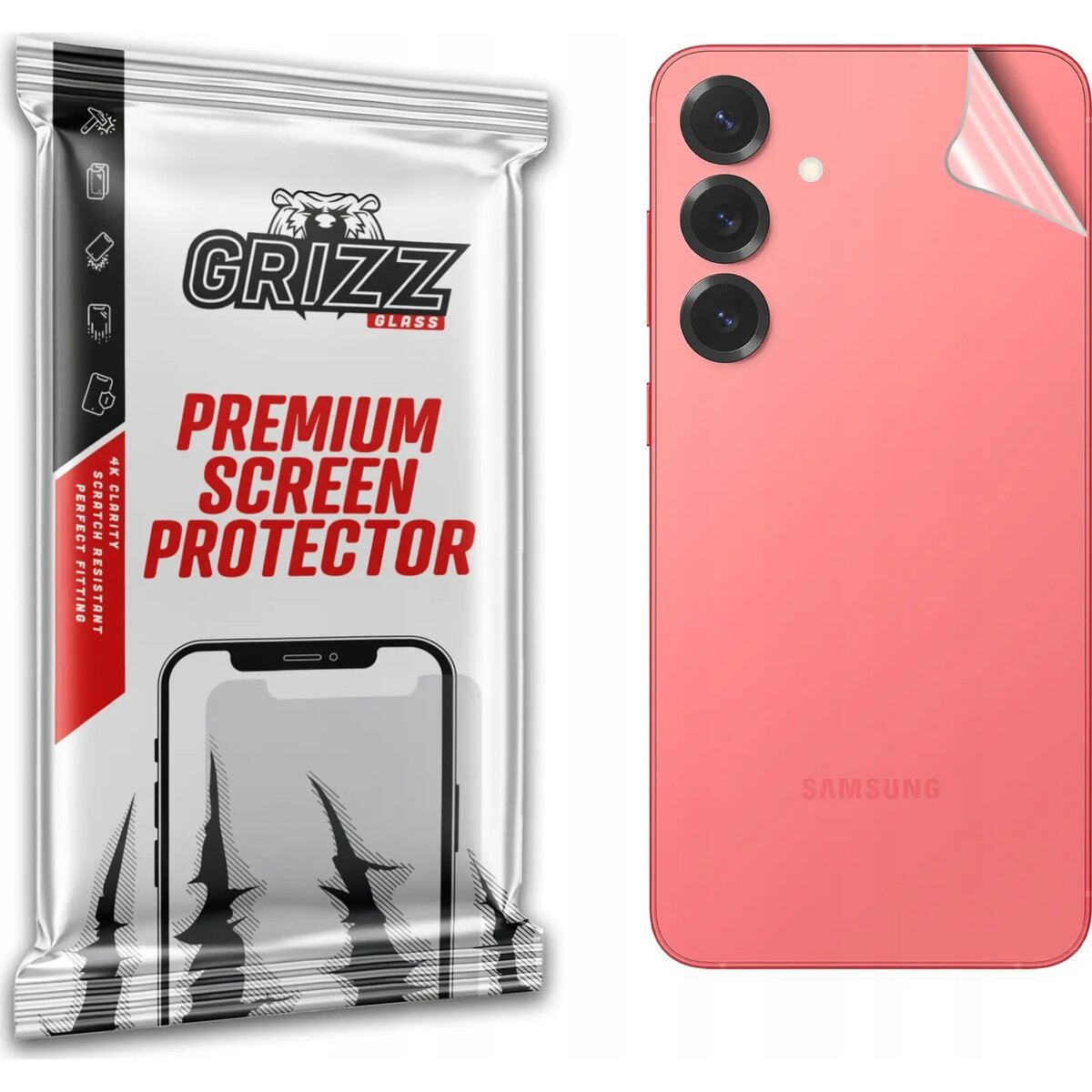 Aizmugures aizsargplēve GrizzGlass SatinSkin priekš Samsung