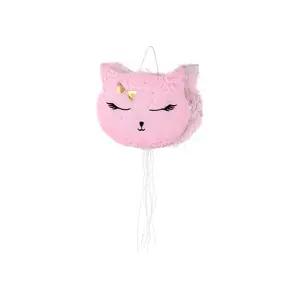 Pinata PartyDeco Cat 35x27x9 cm — standard pinata, black/gold/pink