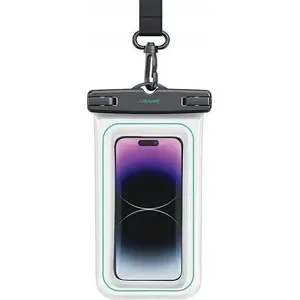 Waterproof case Usams US-YD013 for phones up to 6.7", IP68 rating, white