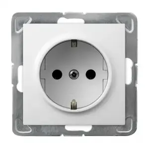 Socket outlet Ospel GP-1YS/m/00 — 16 A, IP20, White, 71×71×40 mm
