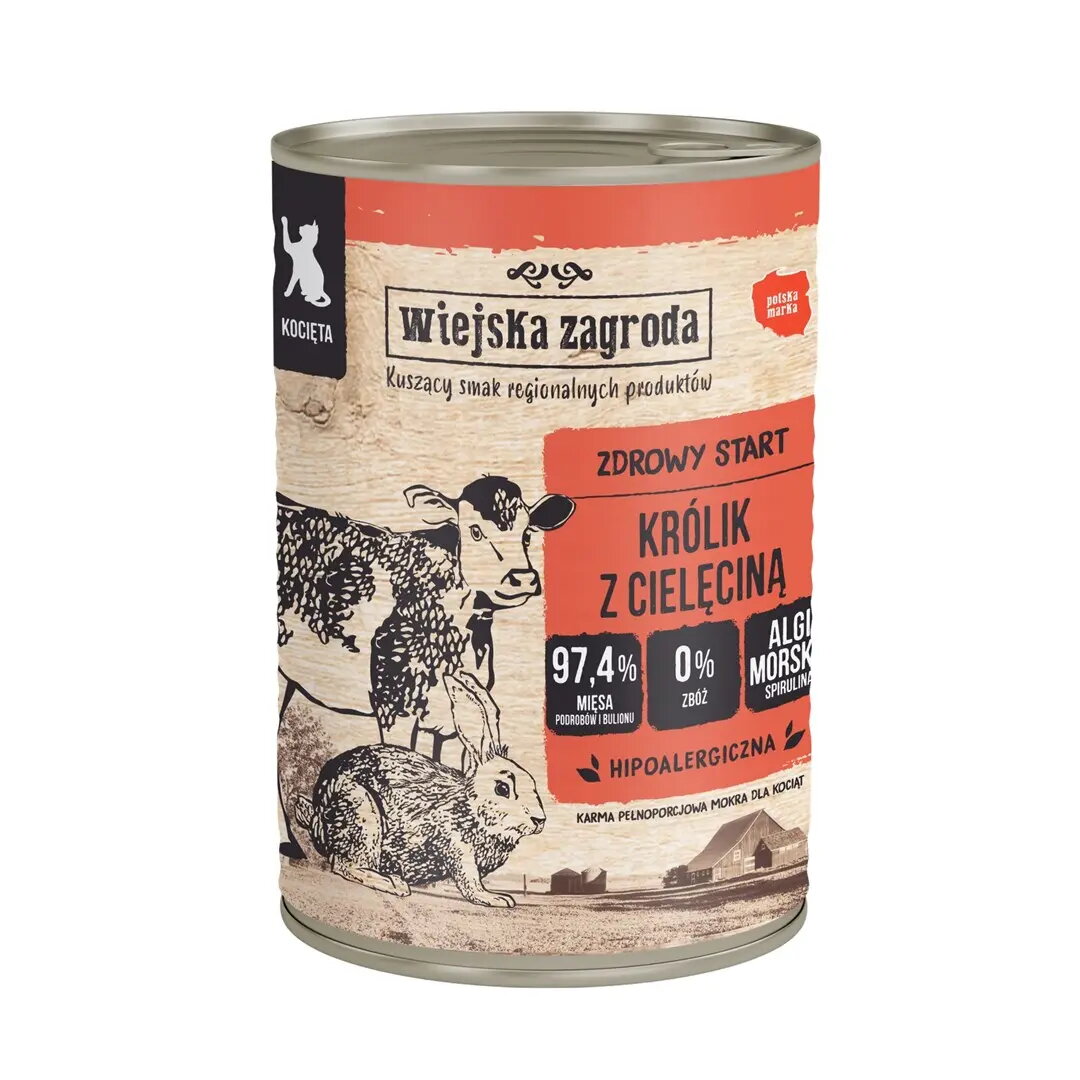 Mitrs barības produkts kaķiem wiejskazagroda Rabbit