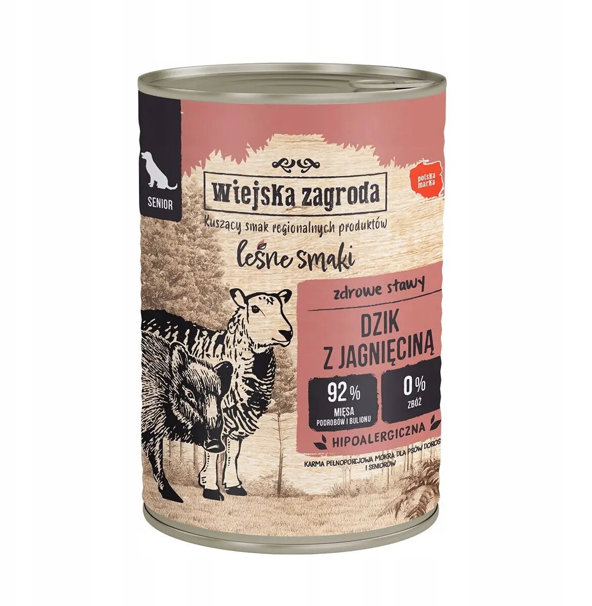 Konservēts barības produkts suņiem wiejskazagroda Forest