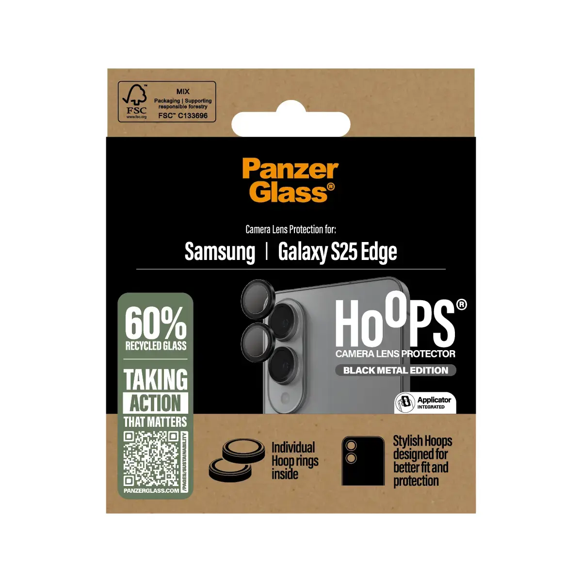 Защитное стекло для камеры PanzerGlass Hoops Samsung Galaxy S25 Edge Photo 3