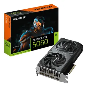 GIGABYTE graphics card GeForce RTX 5060 8GB GDDR7, PCIe 5.0, 128-bit, 3x DP 2.1b + 1x HDMI 2.1b, 109W TDP