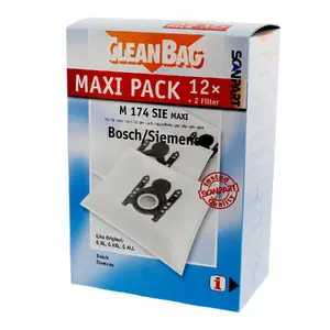 Putekļu maisiņi SCANPART 2687438174 Sintētiskie 12 gab., 4 slāņi, melni/balti