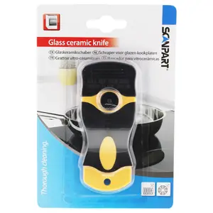 Hob scraper SCANPART 1100000020 for glass-ceramic, halogen and induction hobs, replaceable blade, yellow/black