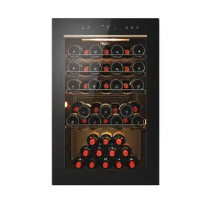 Haier Wine Bank 50 Serie 3 HWS49GAE Freestanding Compressor Wine Cooler Black 49 Bottles 104 kWh LED Interior Light