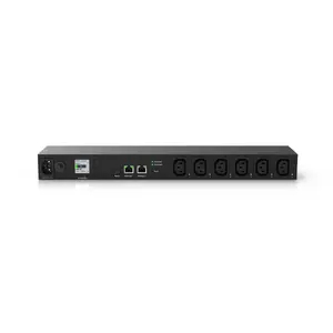 Power distribution unit ENGENIUS ECP106-INT, Managed 1U PDU, 6× C13 outlets, 200–240V 10A, 1.83m cable, Black