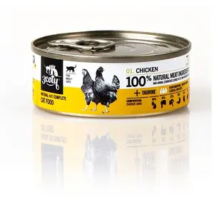 Wet cat food 3coty Chicken 80 g single-serve pouch complete meal for adult cats, protein 19%, fat 9%