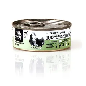 Mitrā kaķu barība 3coty Chicken with goose 80 g paciņa, pilnvērtīgs pieaugušajiem, 19% proteīna, 12% tauku, bez graudiem