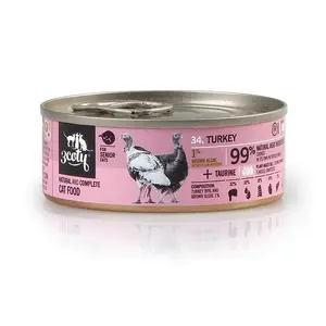 Mitrs kaķu barība 3coty Turkey Senior 80 g — vienproteīna tītara recepte, pilnvērtīga barība senioriem