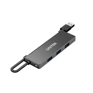 USB-A хаб Unitek Y-3145C с 4× USB-A портами 5 Гбит/с, USB 3.2 Gen 1, кабель 0,5 м, черный