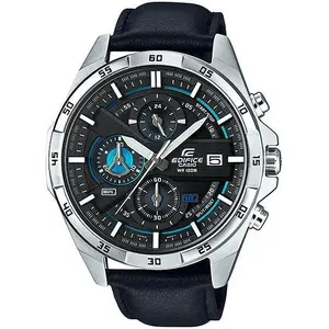 Rokaspulkstenis CASIO Edifice EFR-556L-1AVUEF — vīriešu hronogrāfs, analogs, ādas siksniņa