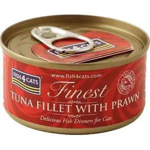 Mitrā barība kaķiem Fish4Cats filejas no tuncīša ar garnelēm 70 g
