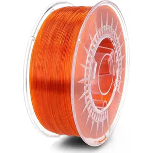 Filament devils design PETG 1.75 mm 1 kg — Bright Orange Transparent
