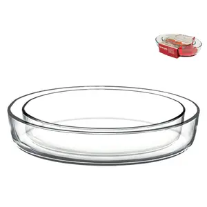 Формы для выпечки Pasabahce S3609510 — стекло, овальные, Ø 26 см и 35 см, макс. 300°C (2 шт.)