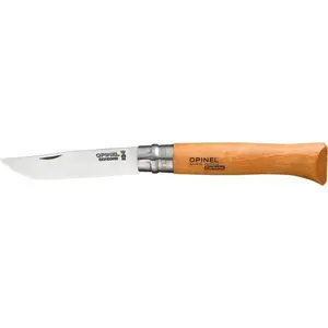 Складной нож Opinel 12 carbon с рукоятью из бука — углеродистая сталь, фиксатор-воронка