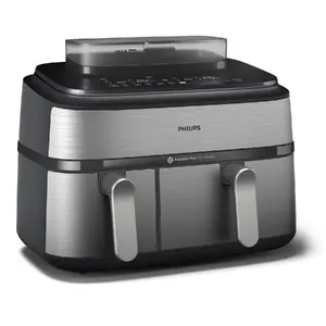 Фритюрница Philips 5000 series NA555/00 Двойная 9 л 2750 Вт Серебристая Сенсорное управление Светодиодный дисплей