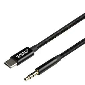 Audio Cable Savio CL-188 2m Black Male to Male