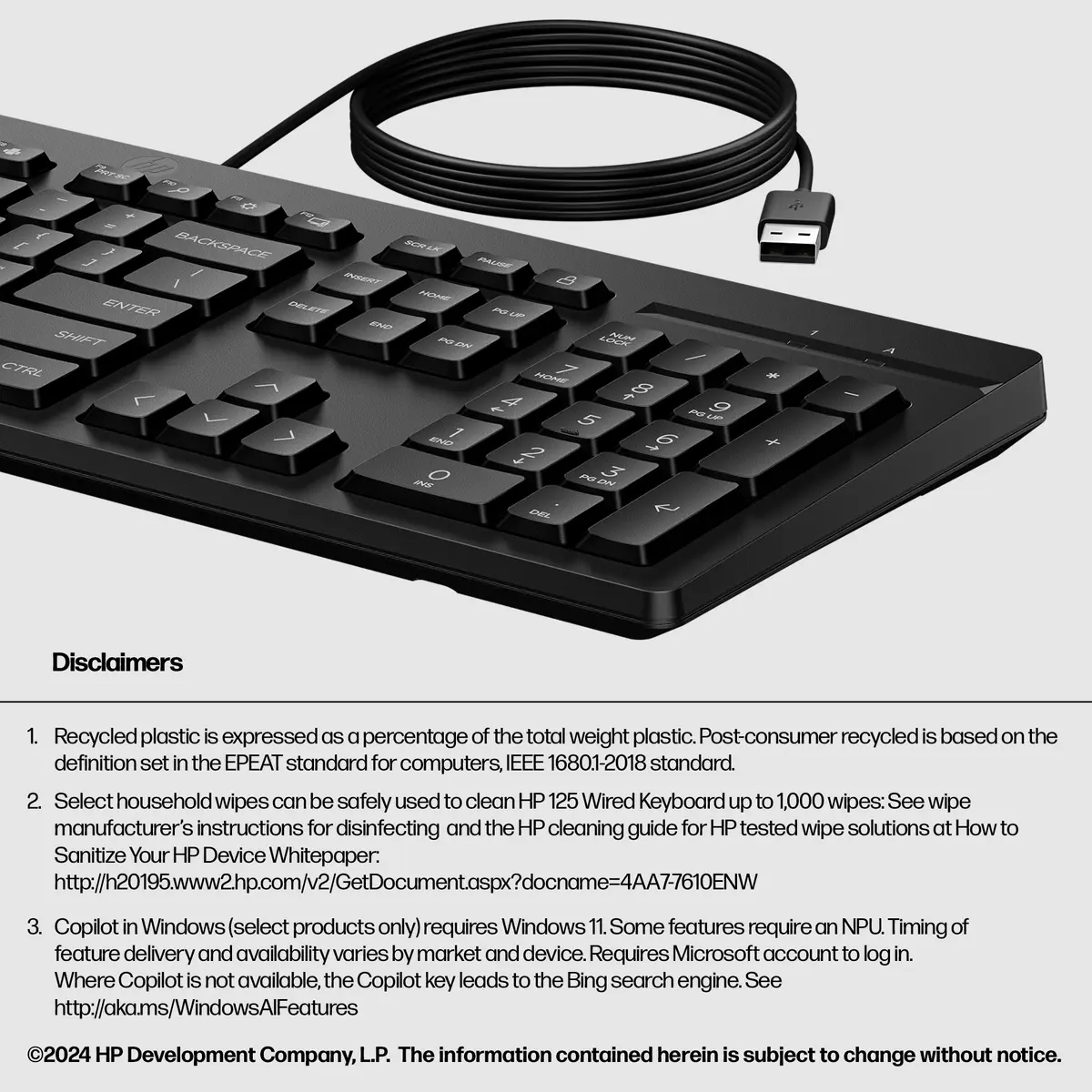 HP 125 Wired Keyboard Photo 5