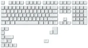 Keycap set GLORIOUS GMMK ABS Doubleshot V2 UK layout White — replacement keycaps for mechanical keyboards
