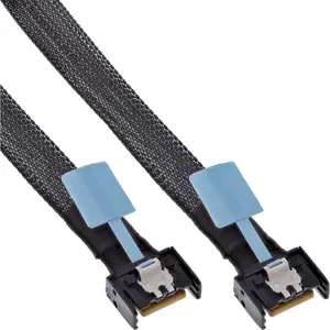 SAS Cable InLine 27662A MCIO x4 24 Gbit/s 0.5 m Black Blue Grey