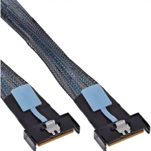 Кабель SAS InLine 27661B MCIO x8 24 Gbit/s 0.75 м Черный Синий Серый