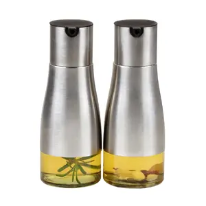Oil and vinegar bottle set KESPER DE7613906 — 18.5 cm stainless steel and glass