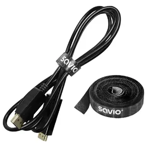 Kabeļu organizators Savio OC-05 Universāls Melns 1 gab.