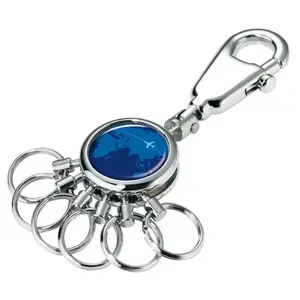 Key ring TROIKA AROUND THE WORLD Blue Silver Metal 25x90x9mm