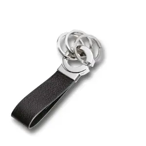 Atslēgu piekariņš TROIKA KR8-02/LE Melns Sudrabs Āda 31mm