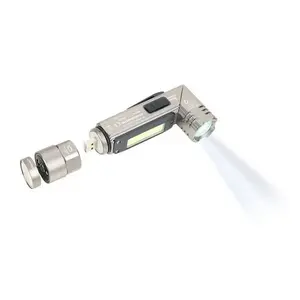 Magnetic mount flashlight TROIKA ECO KNICKLICHT PRO Grey COB LED 200 lm