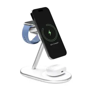 PURO bezvadu uzlādes statīvs Qi2 3‑1, saderīgs ar MagSafe — PUFCCSQIMAG6AWWHI