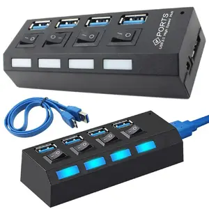 USB 3.0 splitter Fusion 6236 — 4 x USB 3.0 ports 5 Gbps with individual On/Off buttons