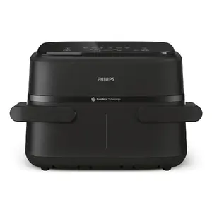 Аэрофритюрница Philips NA150/00 Double 7.1 л 2450 Вт черная — 6 программ, 40–200°C, сенсорный LED