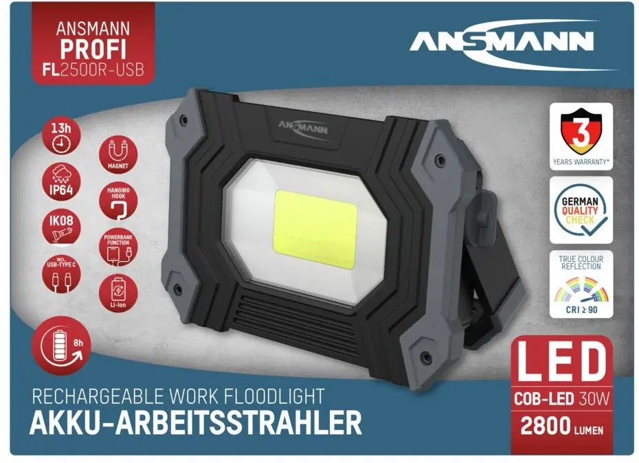 DARBA LAMPA ANSMANN FL2500R — akumulatora