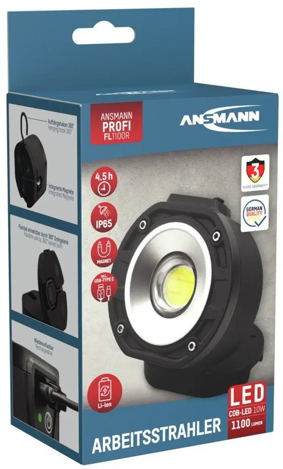Uzlādējams darba LED lukturis ANSMANN FL1100R