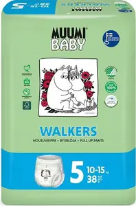 Autiņbiksītes MUUMI Muumi Baby izm. 5 (10–15 kg), 38 gab., ekoloģiskas
