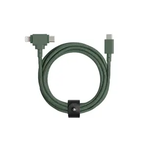 USB-C to USB-C / Lightning cable Native Union Belt Cable Duo, 1.5 m, Green