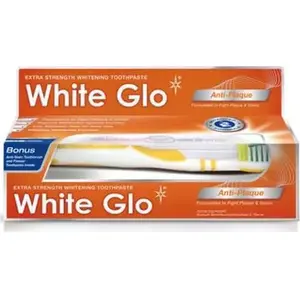 Zobu pastas un zobu birstes komplekts White Glo Anti-Plaque 100 ml pastas + birste