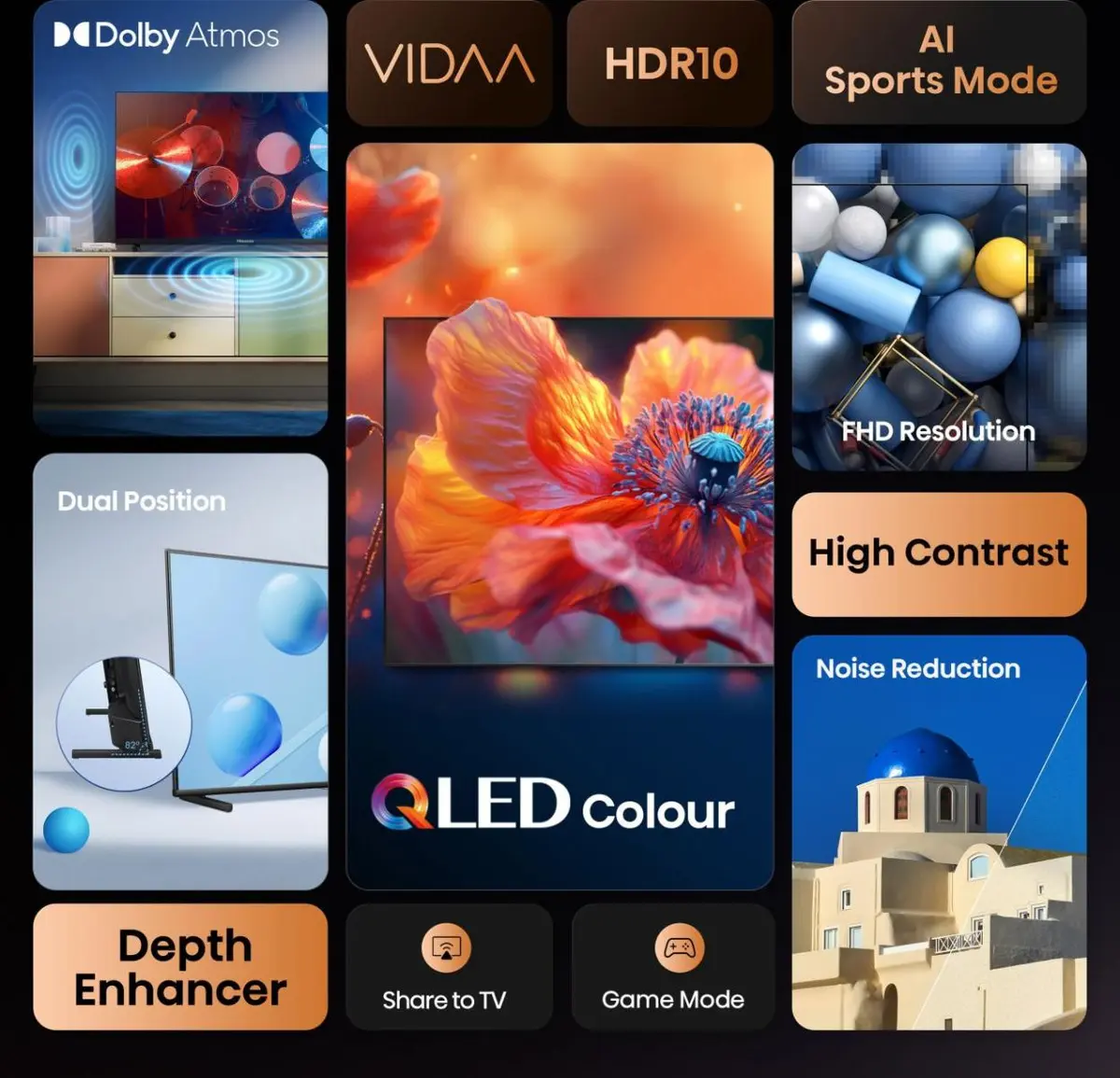 Hisense 32A5Q 32-дюймовый телевизор Full HD QLED Smart TV Photo 3